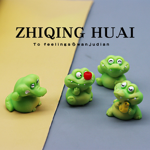 独立盲袋微缩迷你可爱Q版小鳄鱼一套公仔仿真动物模型儿童送礼物