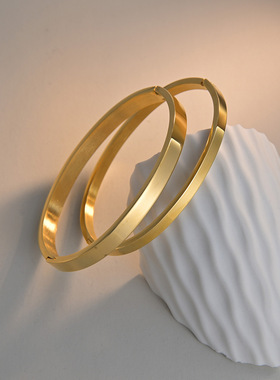 光面卡扣手镯冷淡风4mm6mm