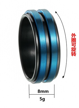 2024亚马逊欧美热销饰品temu希音新款钛钢转动戒指压手饰