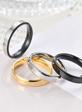 钛钢戒指女ing风潮情侣戒指