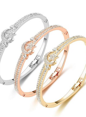 韩版时尚星月满钻手镯ing欧美