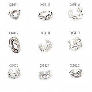 热卖中古风钛钢开口戒指不掉色小众设计感情侣不锈钢指环饰品潮