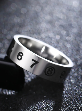 跨境爆款钛钢戒指 个性数字时尚情侣戒指手饰品希音temu货源