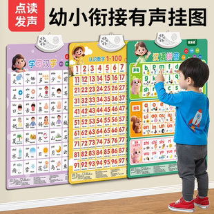 乐乐鱼拼音挂图字母表墙贴认识汉字数字音标训练拼读有声早教挂图