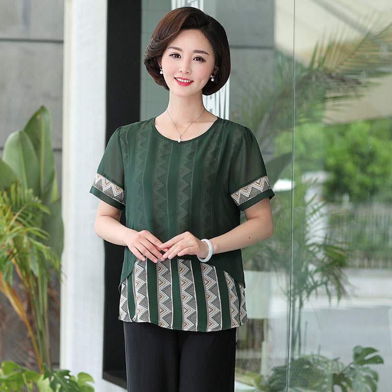 中老年女装夏装新款上衣裤子两件套中年妈妈装夏季时尚套装