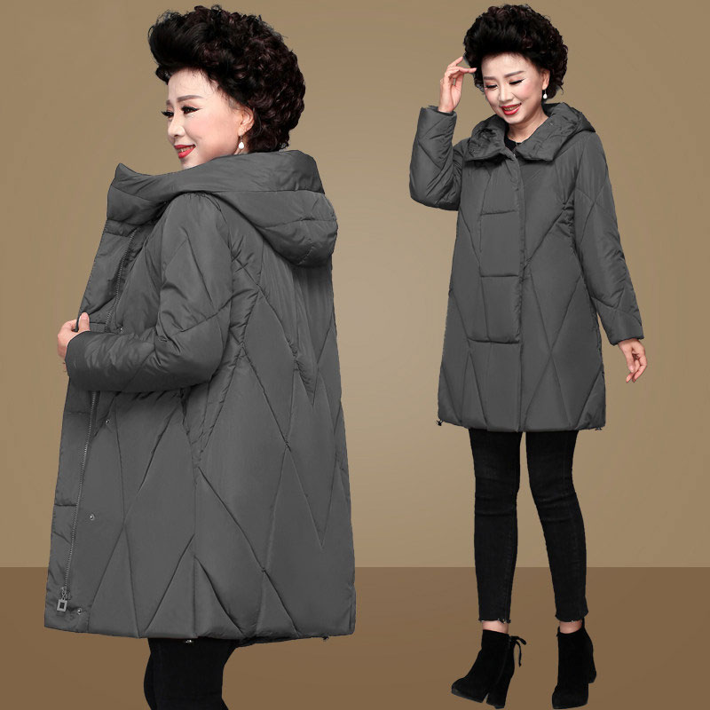 中老年女装冬装新款棉衣40-50岁中年妈妈装冬季中长款棉服外套