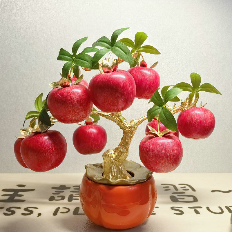 2026年宵平平安安仿真花苹果摆件