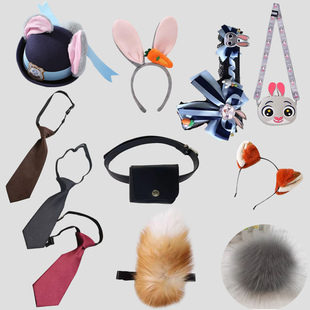 疯狂动物城2饰品周边尼克狐狸发箍朱迪兔子警官大礼帽发箍对夹包