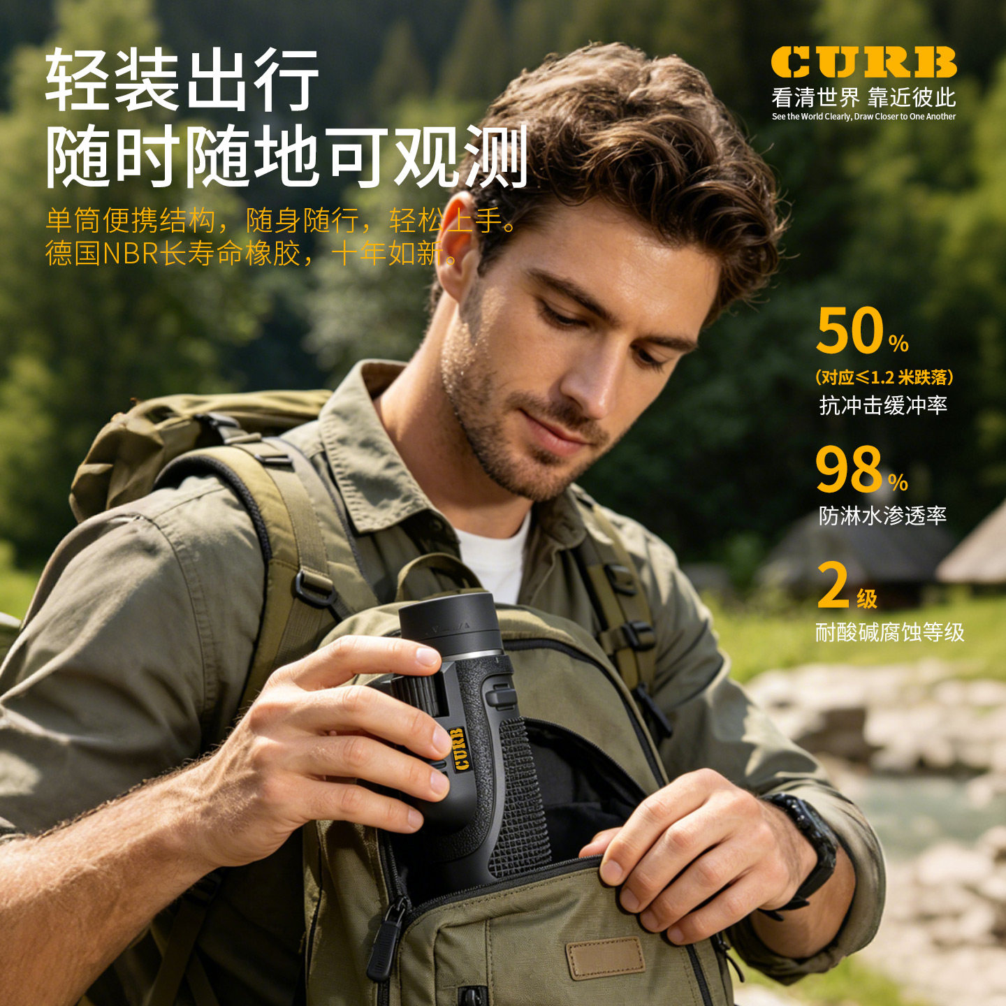CURB望远镜高倍高清专业级便携单筒日夜两用夜视演唱会户外望眼镜