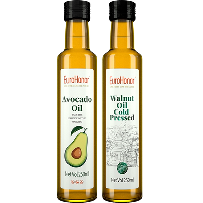 牛油果油亚麻籽油核桃油营养组合