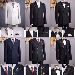 出租赁西装新郎礼服兄弟团西服套装男正装结婚大码伴郎服艺考主持