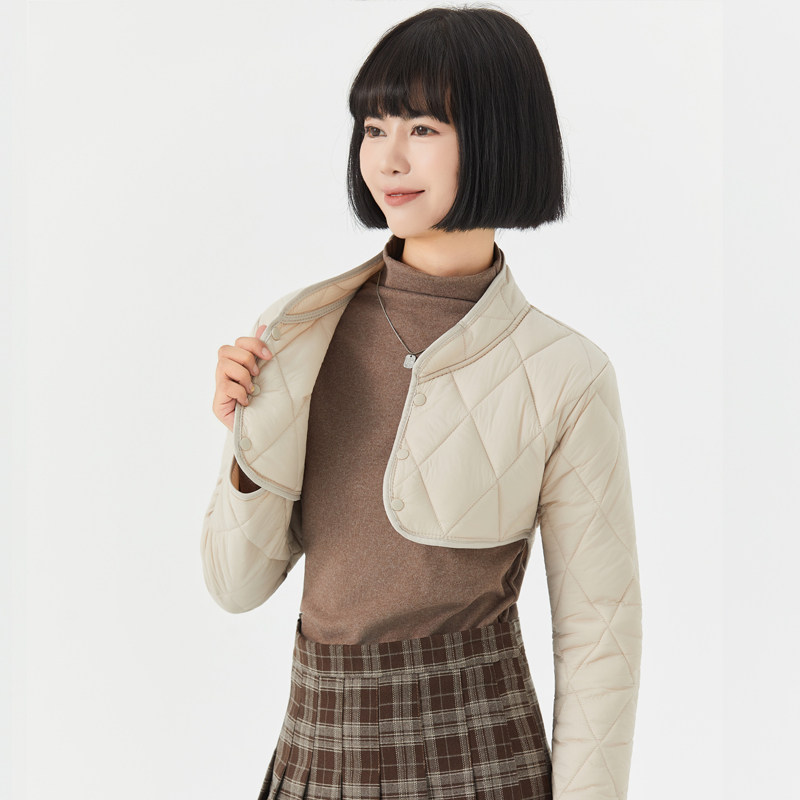 棉衣女轻薄超短款保暖棉服羽绒棉内胆秋冬护肩打底月子肩周炎内搭