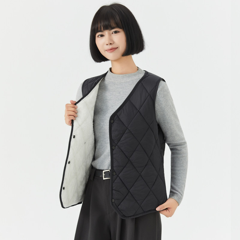 羊羔绒羽绒棉马甲女短款秋冬季加厚内胆保暖背心医护校服打底内搭,女装/女士精品,马夹,淘宝优惠券,粉丝福利购,淘宝优惠卷