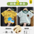 2-Pack[Blue Dragon on Yellow Background + Green Striped Bear]