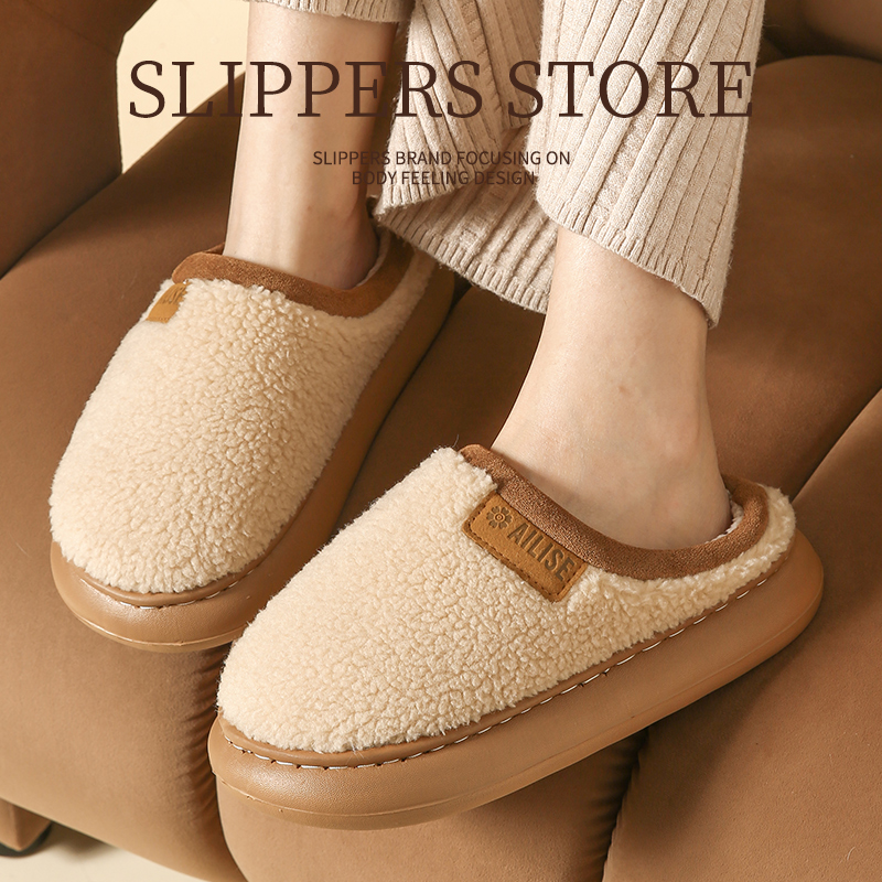 踩屎感棉拖鞋女士冬季2025新款室内家居加绒加厚防滑保暖毛毛拖鞋