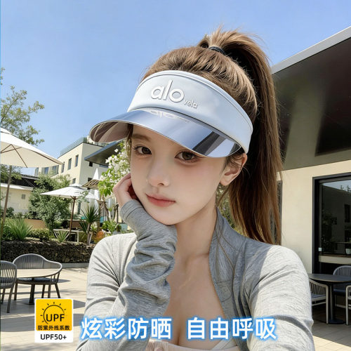 美式空顶帽女夏季防晒网球帽防紫外线户外运动跑步遮阳鸭舌太阳帽