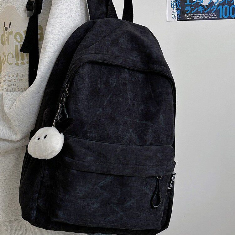 通勤轻便高级感双肩包高颜值耐脏简约大学生书包纯色百搭时尚背包