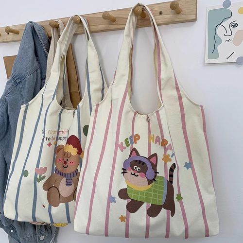 秋冬季包包日韩可爱卡通学生上班通勤简约轻便购物背心手提单肩包