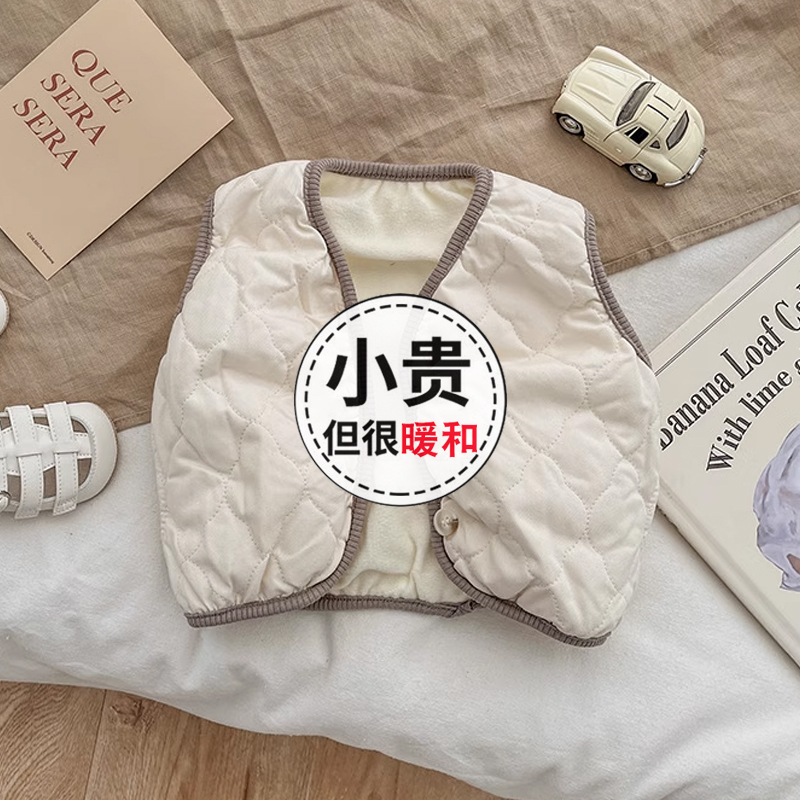 秋冬新品韩版ins童装复古保暖百搭马甲男女宝宝实用纯色防风背心