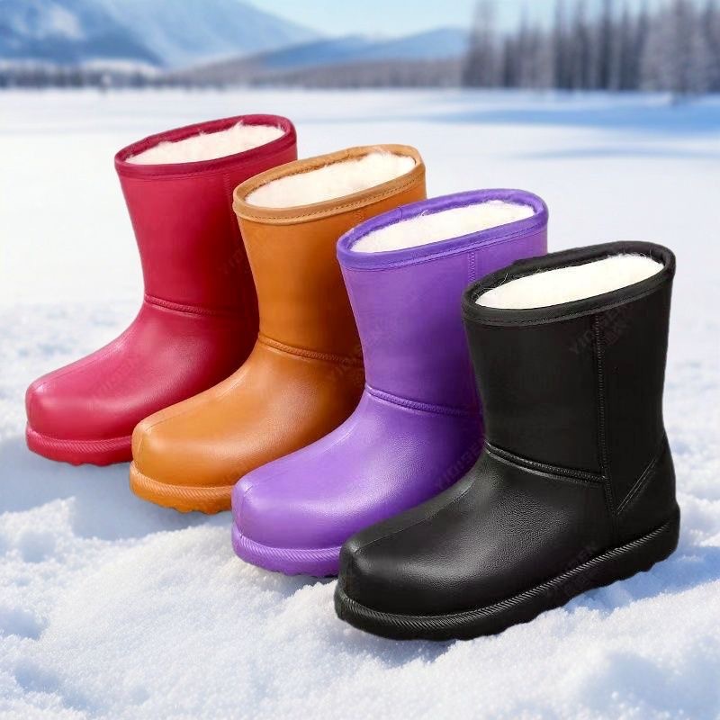 防水雪地靴女款2025新款冬季加绒加厚保暖EVA雨鞋雨靴中筒棉鞋靴
