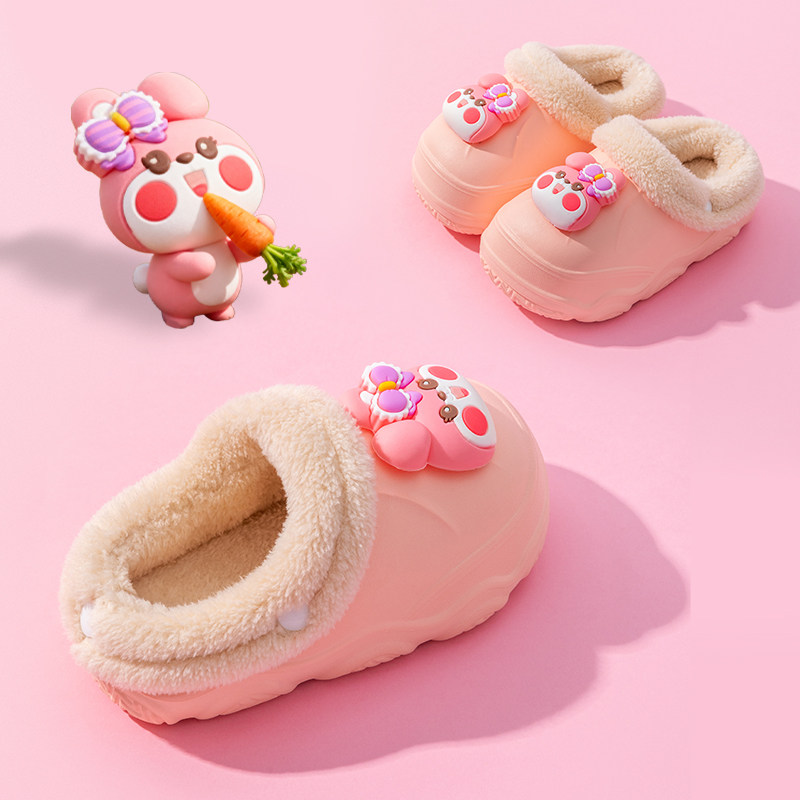 儿童棉拖鞋女童秋冬季室内男童家居防水小孩宝宝毛绒保暖防滑棉鞋,童鞋/婴儿鞋/亲子鞋,儿童棉拖鞋,淘宝优惠券,粉丝福利购,淘宝优惠卷