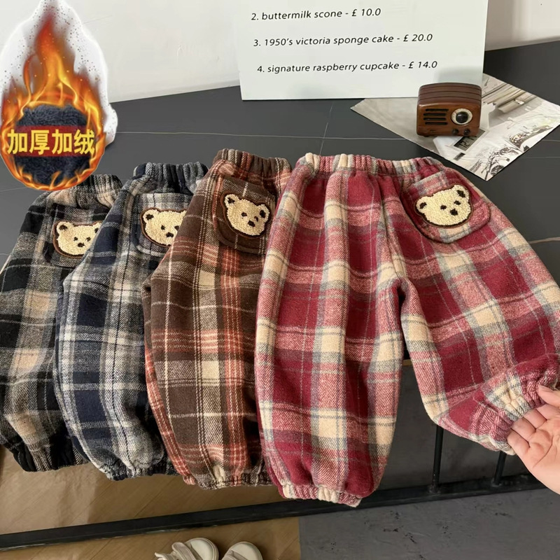 宝宝加绒裤子加厚保暖卫裤婴儿秋冬季外穿男女小童长裤休闲束脚裤