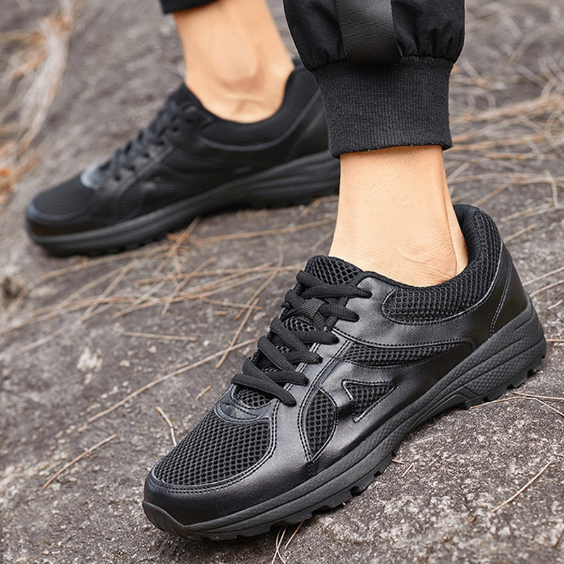 운동화 남성용 검정색 초경량 운동화 내마모성 소방 운동화 미끄럼 방지 통기성 남성 신발 해방 노동 보호 고무 신발