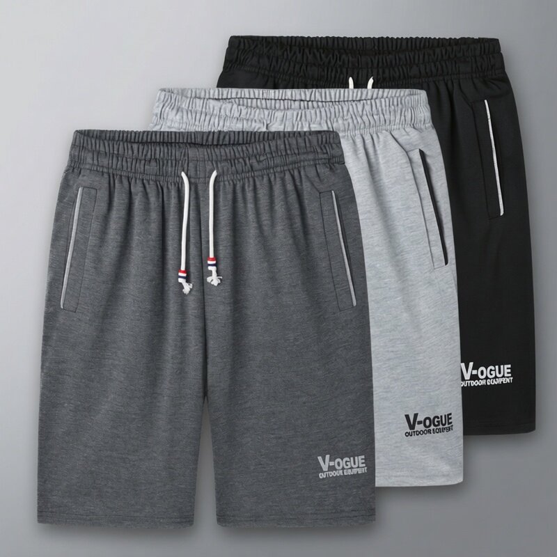 男士薄款透气五分裤2026夏季短裤休闲宽松运动潮流中青年口袋沙滩