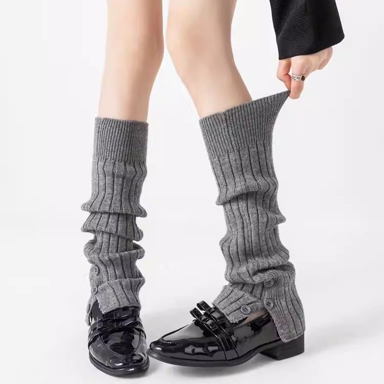 格雷系袜套开叉纽扣女保暖JK长筒腿套灰色小腿袜冬天加厚堆堆袜子,女士内衣/男士内衣/家居服,长筒袜,淘宝优惠券,粉丝福利购,淘宝优惠卷
