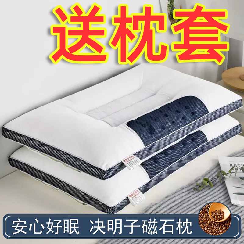 决明子枕头套和枕芯一套护颈椎助睡眠单人一只装不塌陷不变形整头