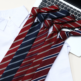 jk条纹领带女款配饰学院风男学生DK红色手打百搭领巾衬衫制服领结