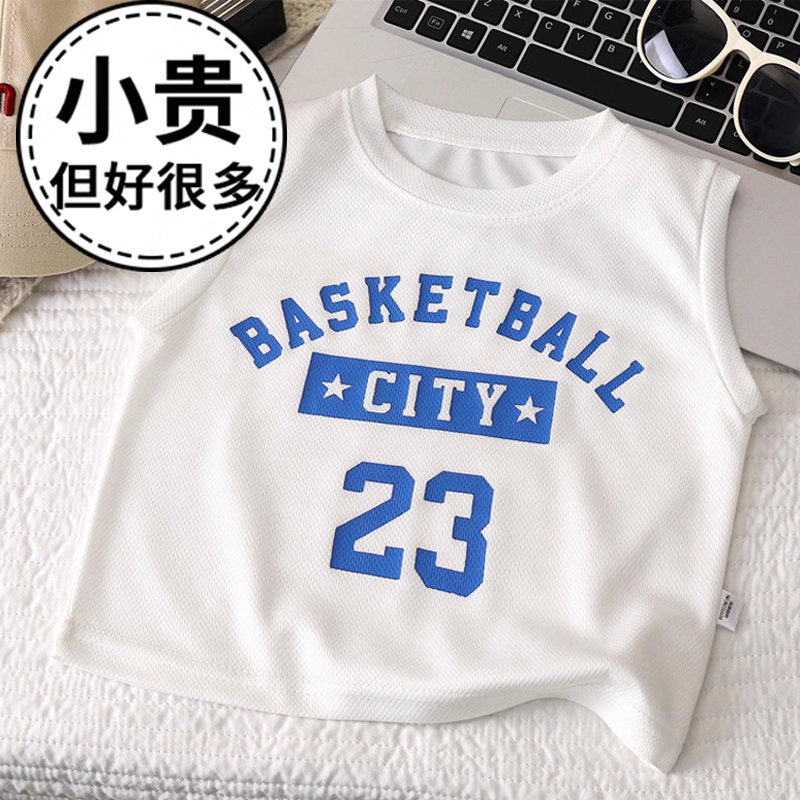 儿童背心速干男童无袖T恤夏薄款中大童男孩篮球跨栏上衣无袖休闲