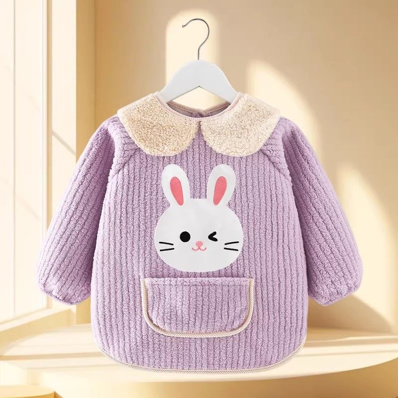 儿童罩衣秋冬加厚绒宝宝吃饭围兜防水防脏围裙婴儿幼儿园洋气外穿,童装/婴儿装/亲子装,反穿衣/罩衣,淘宝优惠券,粉丝福利购,淘宝优惠卷