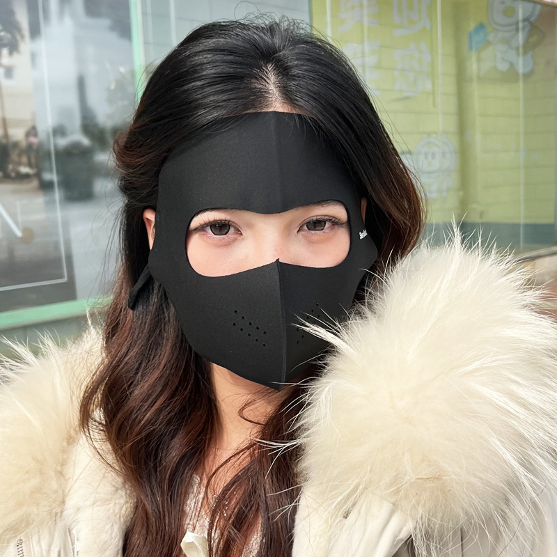 秋冬保暖全脸口罩女户外骑行防风面罩3D立体防脱妆脸基尼防风防寒