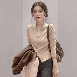 广州十三行女装上衣2026新款针织衫东莞大朗毛衣春秋开衫薄款外套