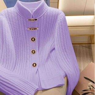 东莞大朗不起球桐乡立领毛衣针织开衫外套秋冬广州十三行女装欧货