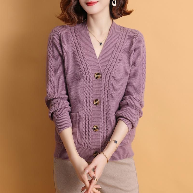 东莞大朗高端毛衣针织开衫外套不起球女正品早秋2025新款深圳南油