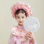 儿童泉州仿簪汉服花环发饰簪花发饰民族风拍摄花朵发箍女童头饰