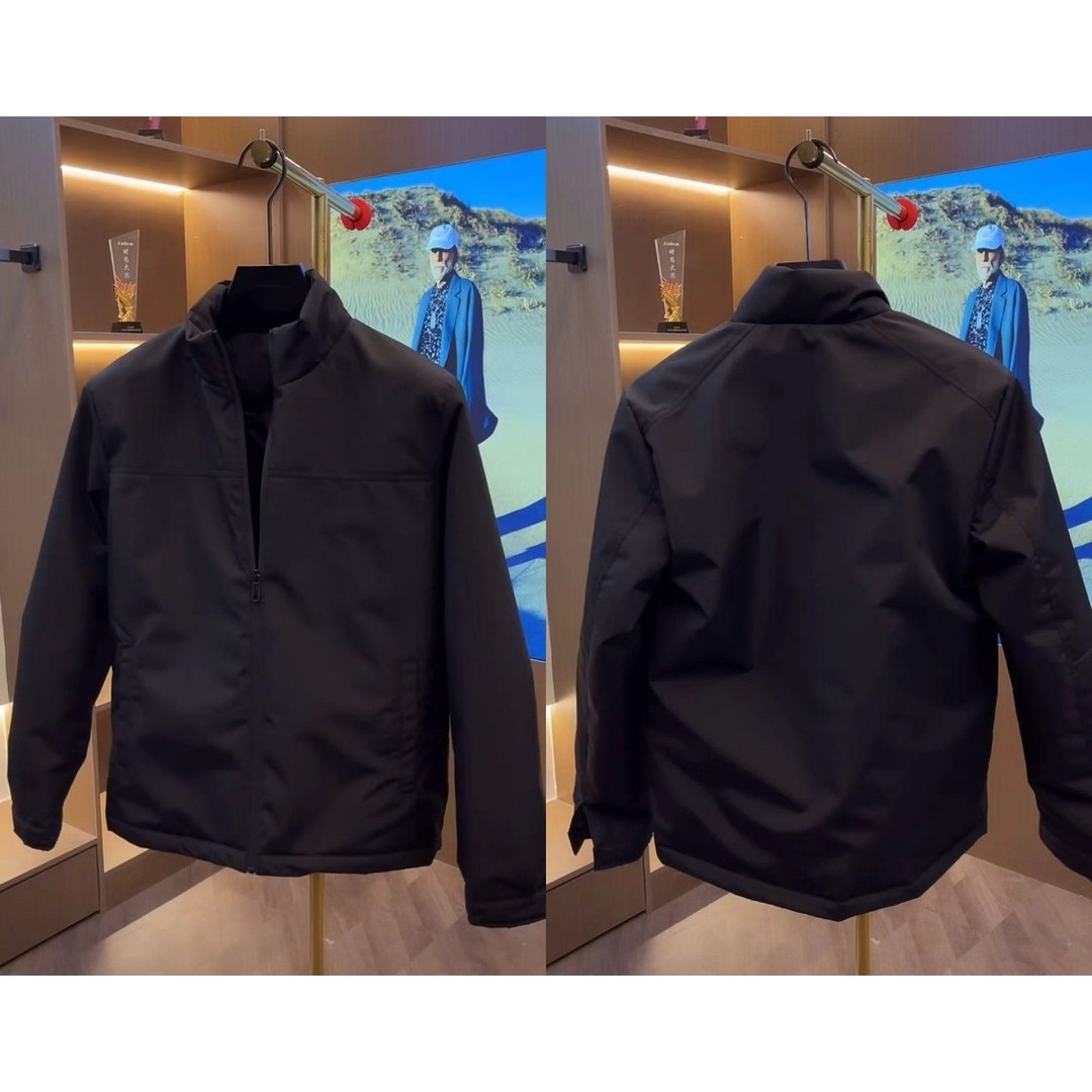 直播款-轻奢时尚百搭潮流保暖秋冬日常通勤男款立领飞行棉服外套