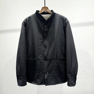 劲爆服饰 时尚座山雕泡泡纱加绒夹克男士潮流韩版老钱风保暖外套