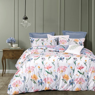 Natural Home/自然怡家贡缎四件套纯棉全棉床用用品床单床笠防皱