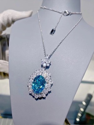 Hui zhan xi培育帕拉伊巴大克拉椭圆形项链