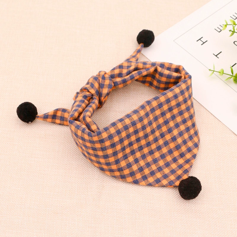 宠物口水巾狗狗猫咪三角巾大中小型犬围巾全棉双层围脖通用粉蓝色