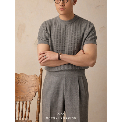 夏季短袖休闲圆领透气宽松polo衫