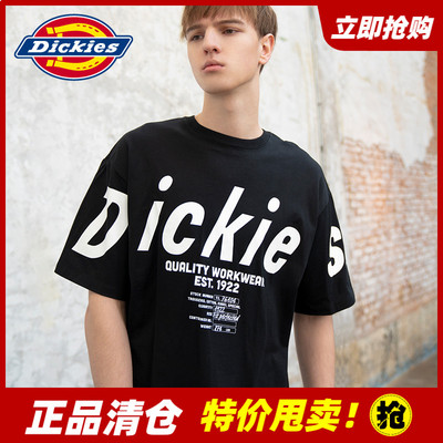 Dickies两袖LOGO印花宽松短袖T恤 男式新品棉舒适休闲短Tee 8738