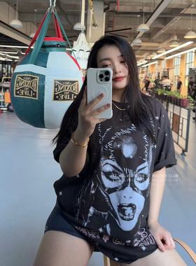 TTWOVES狼头猫女限定超柔软水系男女同款定制全棉超垂短袖T恤D420