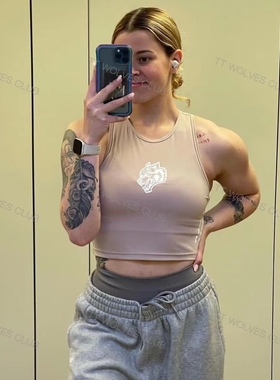 超好穿！TTWOLVES狼头女士夏季速干紧身健身运动背心Tank弹力B41