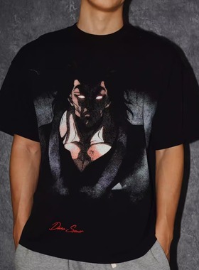 TTWOLVES狼头联名复古定织水洗全棉男女同款健身运动短袖T恤D415