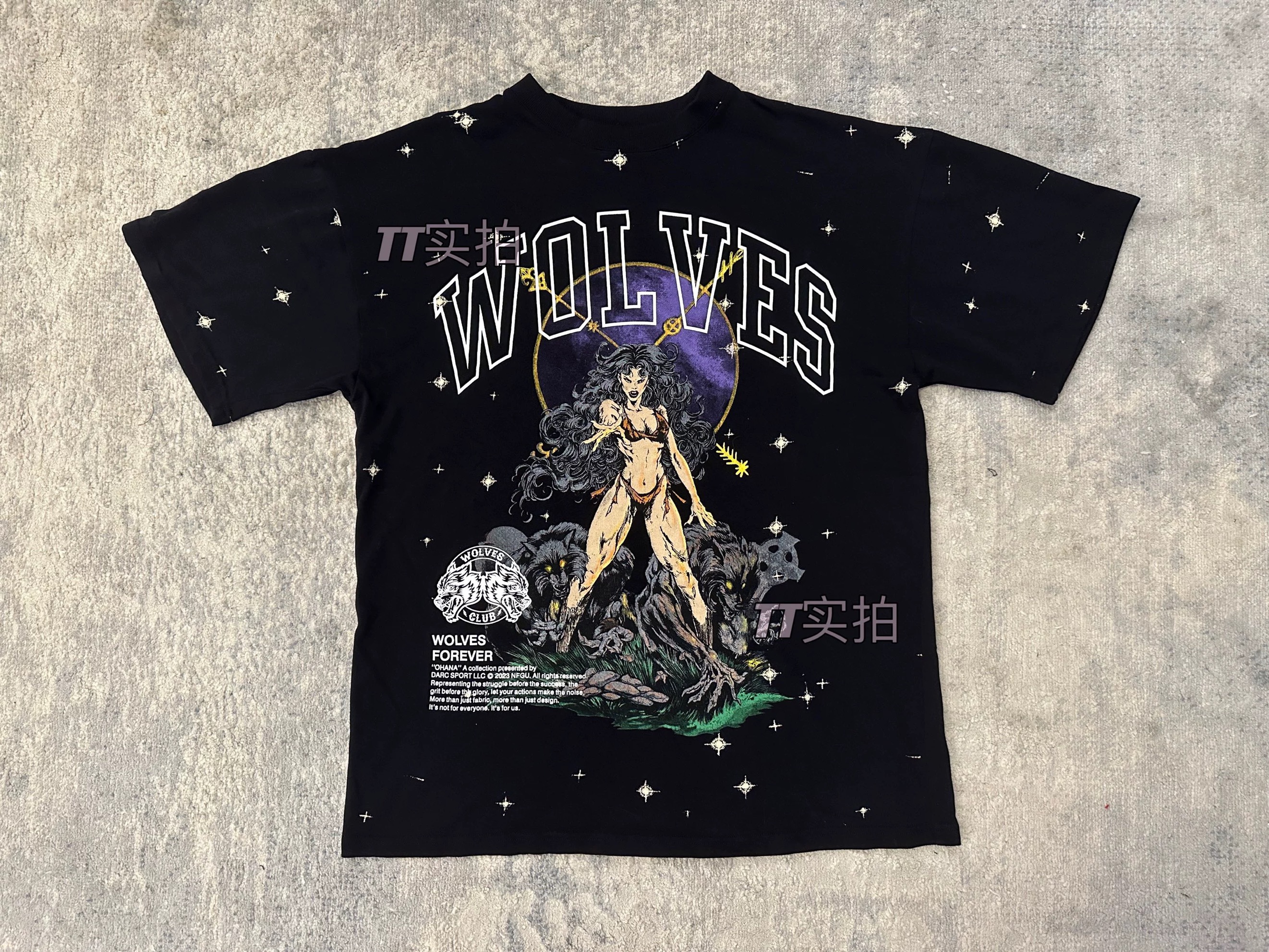 TT WOLVES CLUB狼头星星美杜莎男女同款夏季短袖运动t恤D31