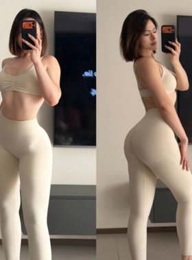 TT WOLVES 原创超显臀阳离子无缝中腰健身套装 长裤提臀瑜伽裤 X6